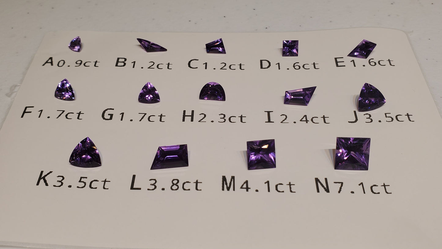 Purple Sapphire Loose Stones, Czochralski Grown Gems