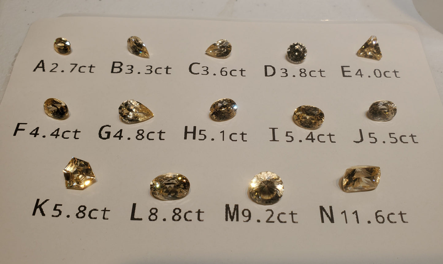 GGG Lab Garnets, Orange Loose Faceted Gemstones