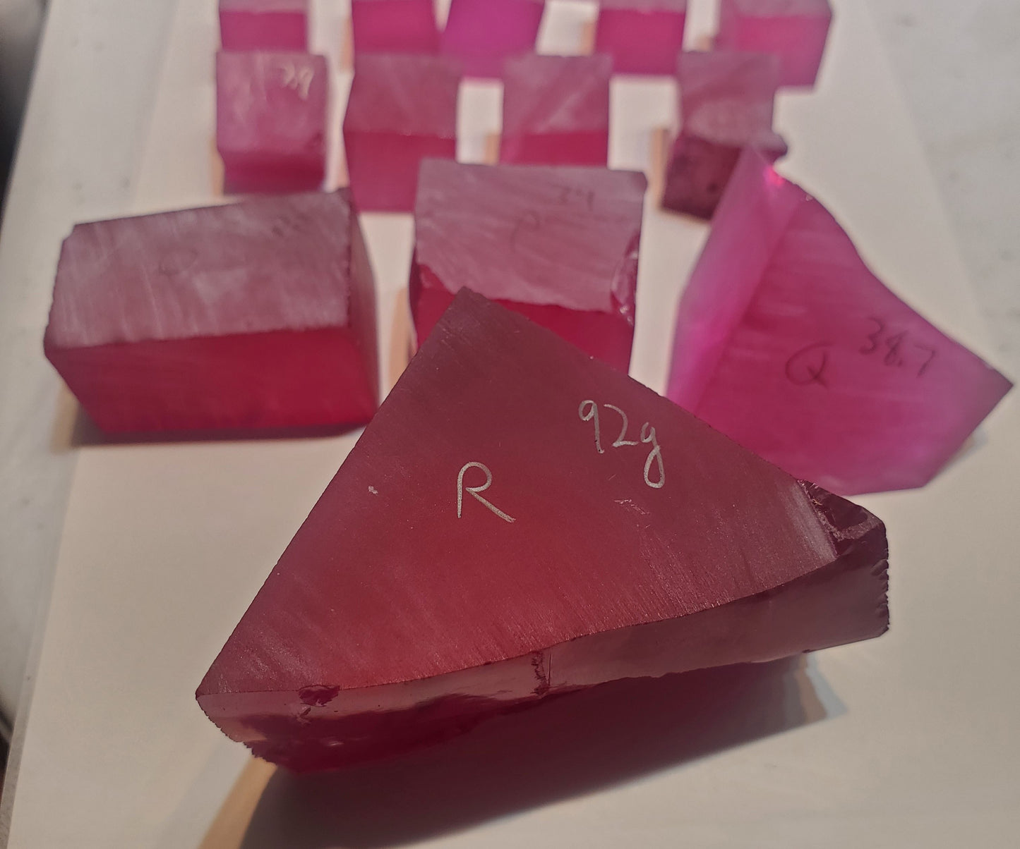 Laser Ruby Facet Rough Lab Created Crystals
