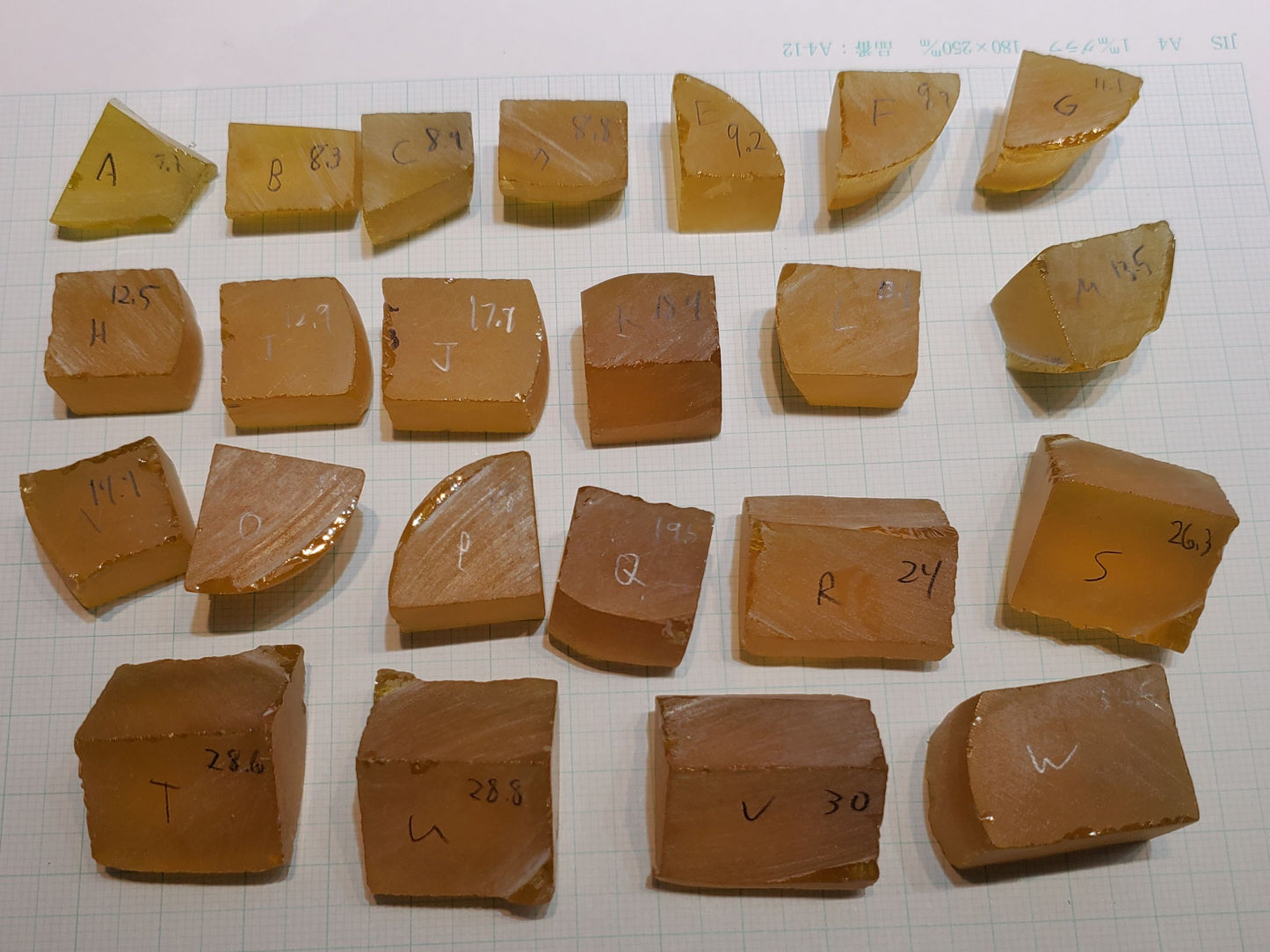 Golden Laser Garnet Facet Rough, Ce+Nd YAG