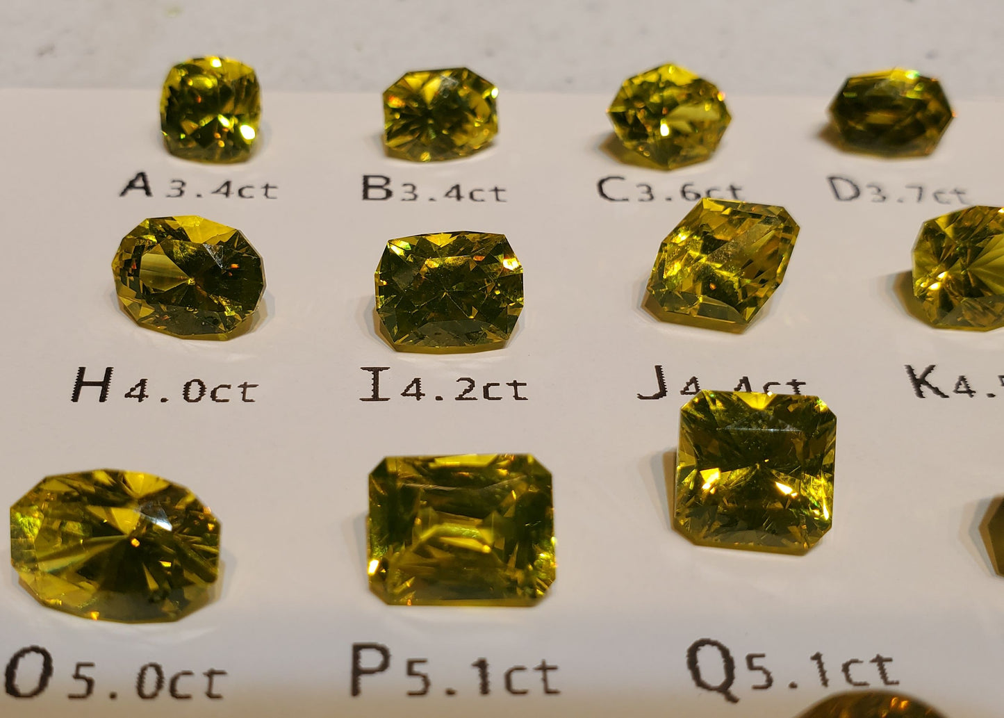 Golden Laser Garnet Faceted Stones, Nd+Ce YAG