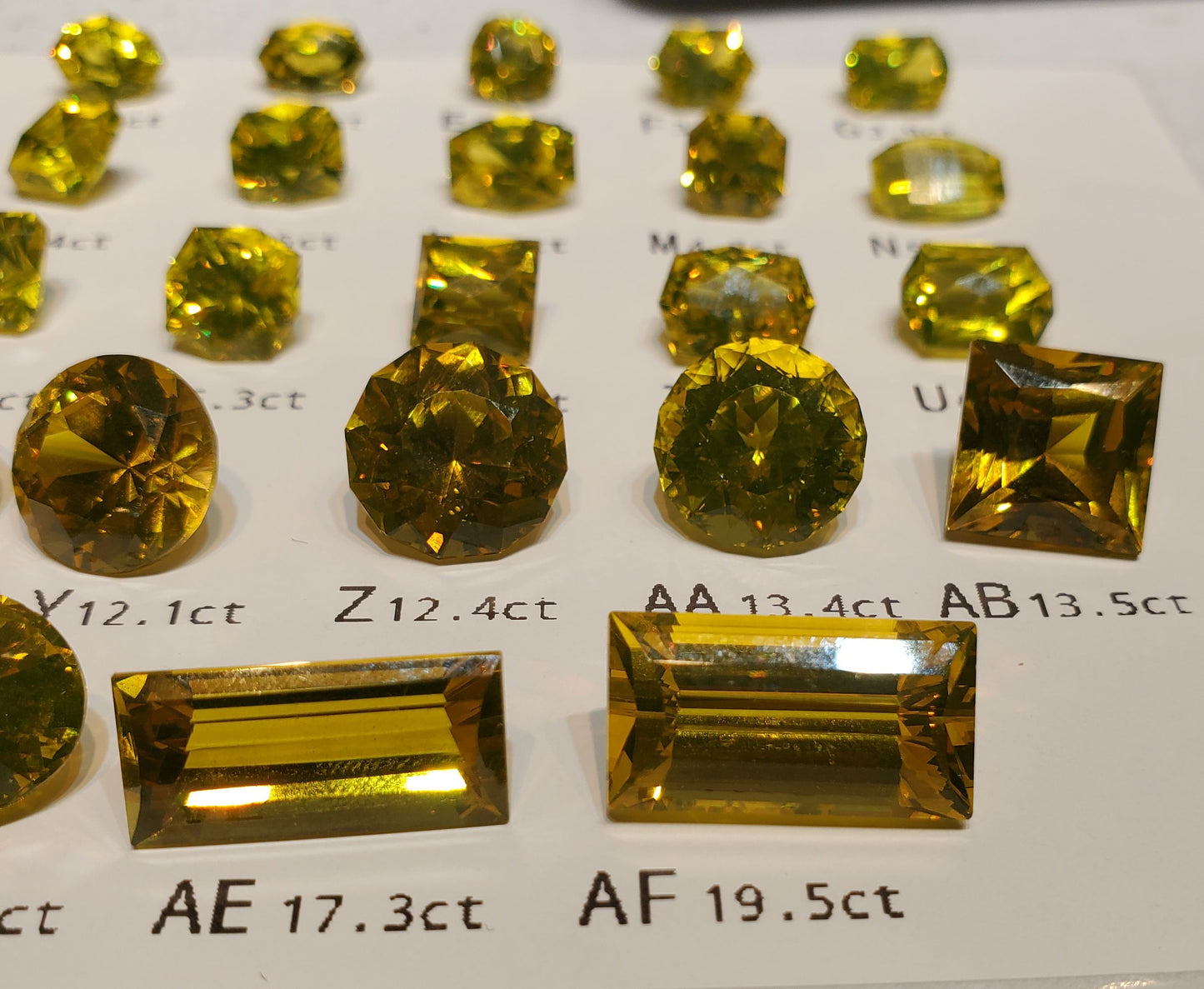 Golden Laser Garnet Faceted Stones, Nd+Ce YAG