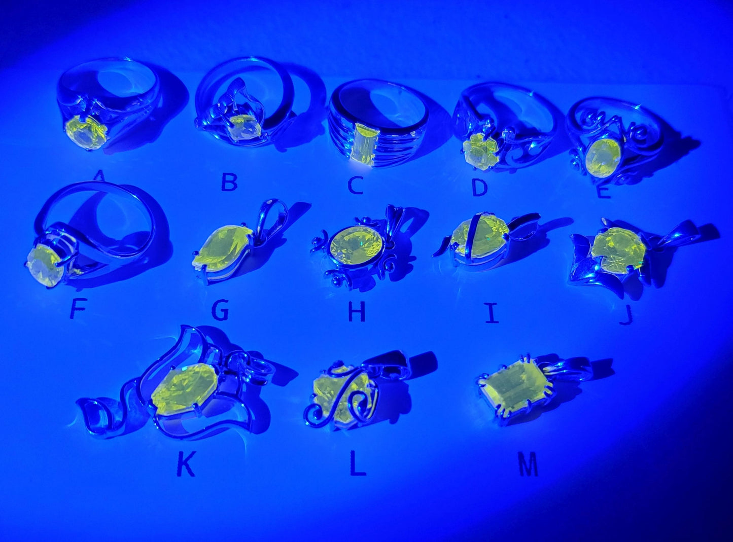 Glow in the Dark GAGG Jewelry (High Glow GAGG Lumogarnet)