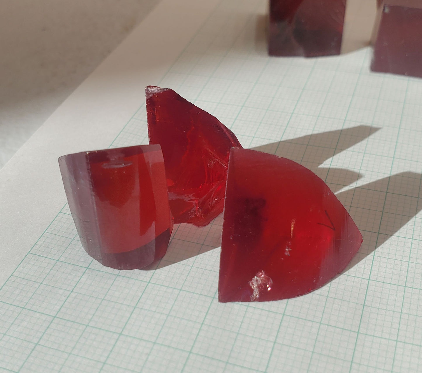 Red Ruby Facet Rough Czochralski Lab Created Crystals