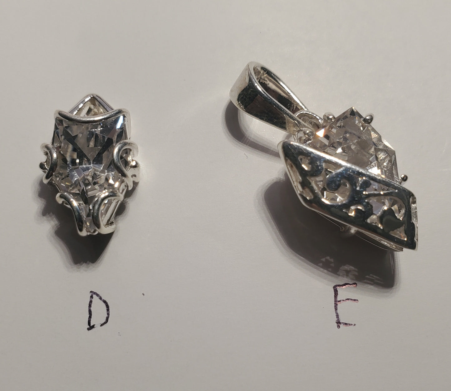 F-35 Fighter Jet Window Sapphire Pendants in Sterling with Custom Sensor Cut (F35 Gem)
