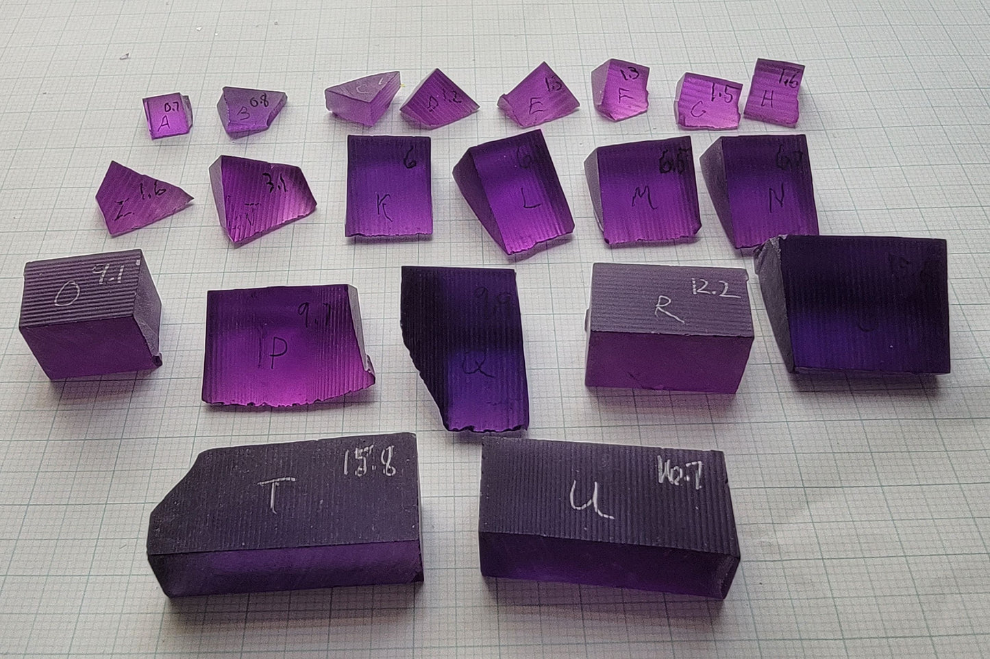 Purple Sapphire Rough, Czochralski Grown Fancy Sapphire Crystals