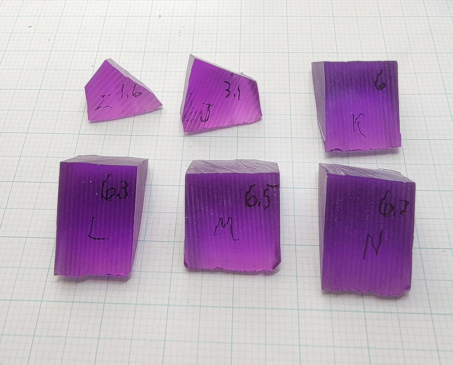 Purple Sapphire Rough, Czochralski Grown Fancy Sapphire Crystals