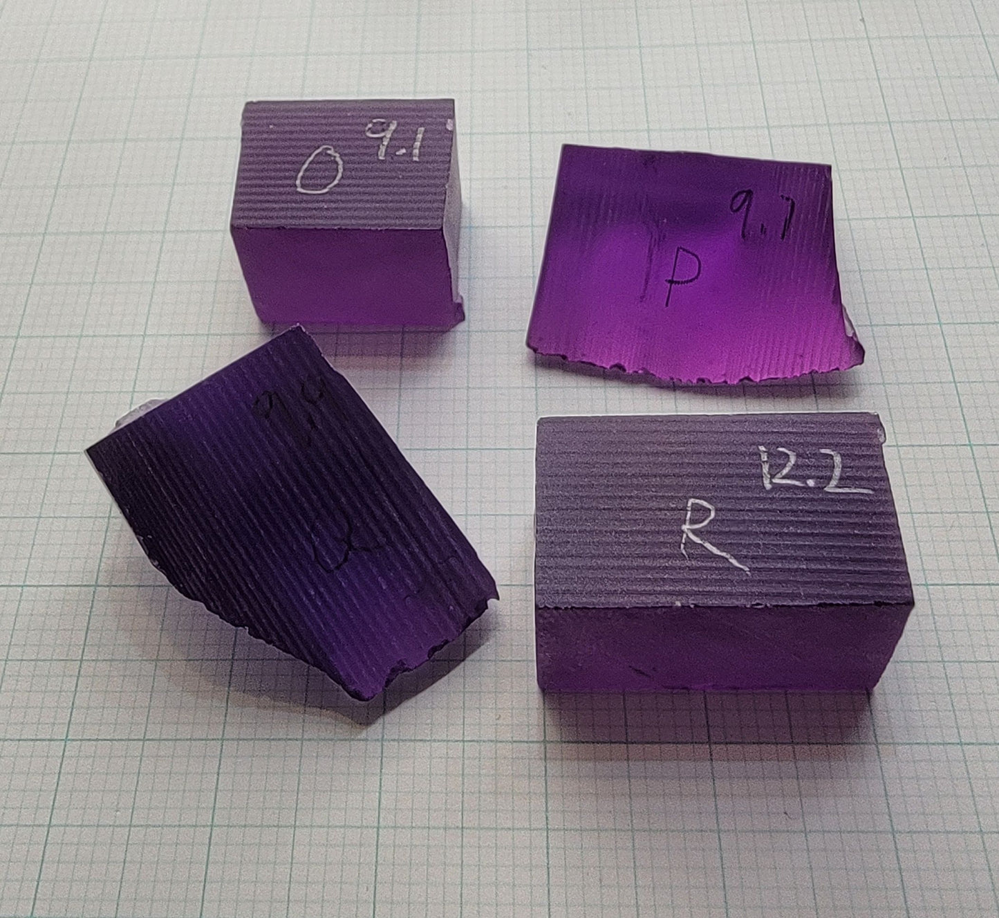 Purple Sapphire Rough, Czochralski Grown Fancy Sapphire Crystals