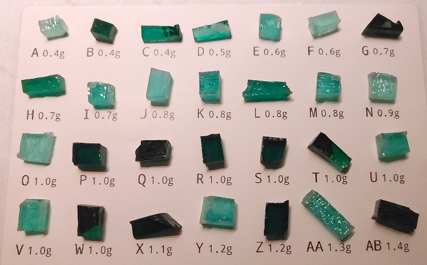 Lab Emerald Facet Rough, Hydrothermal Emerald Crystals