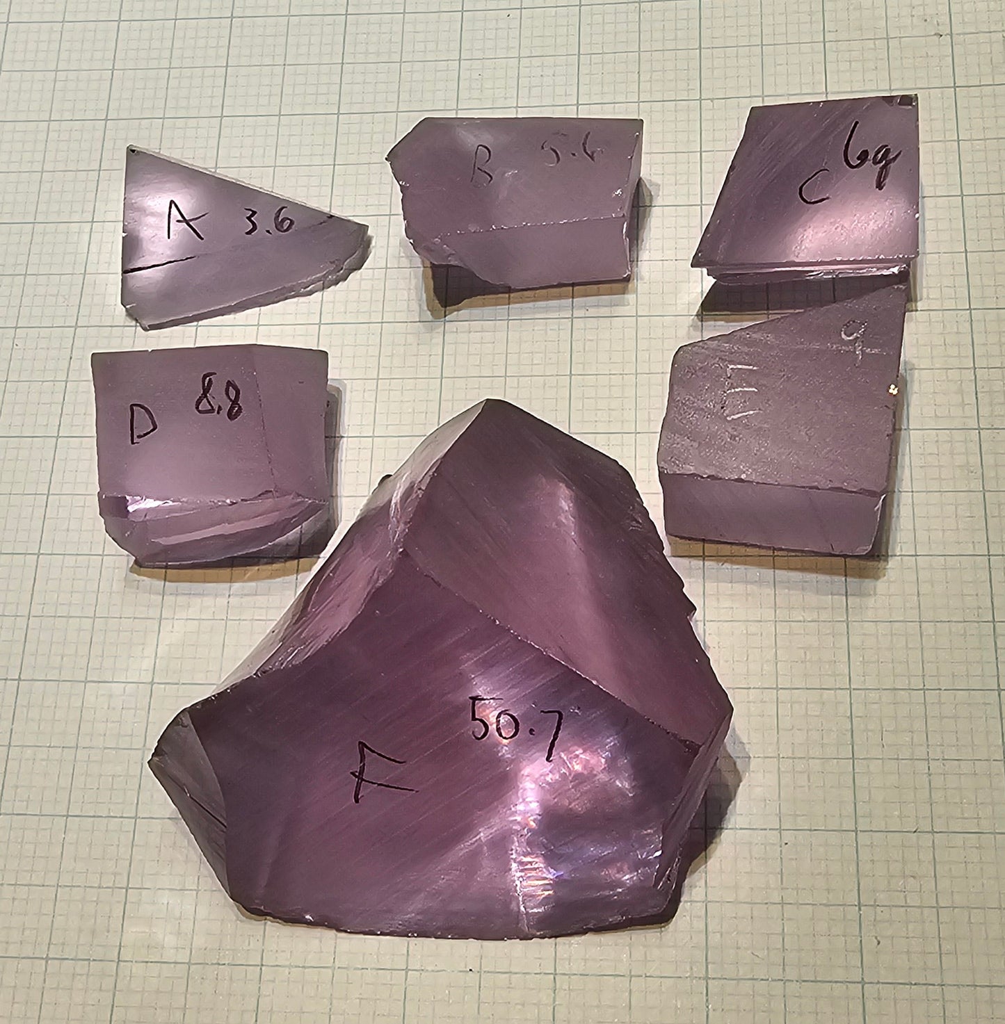 Purple Pink Laser Garnet Facet Rough, Pure Nd YAG