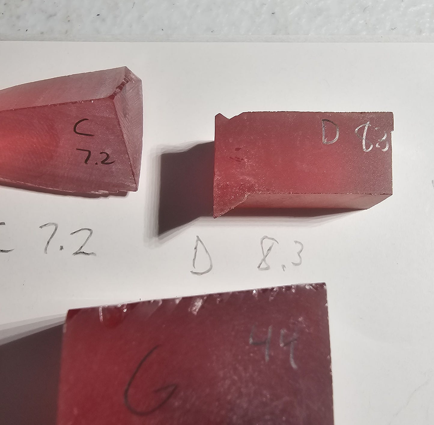 Deep Color Titanium Laser Sapphire Facet Rough Lab Created Crystals, Padparadscha