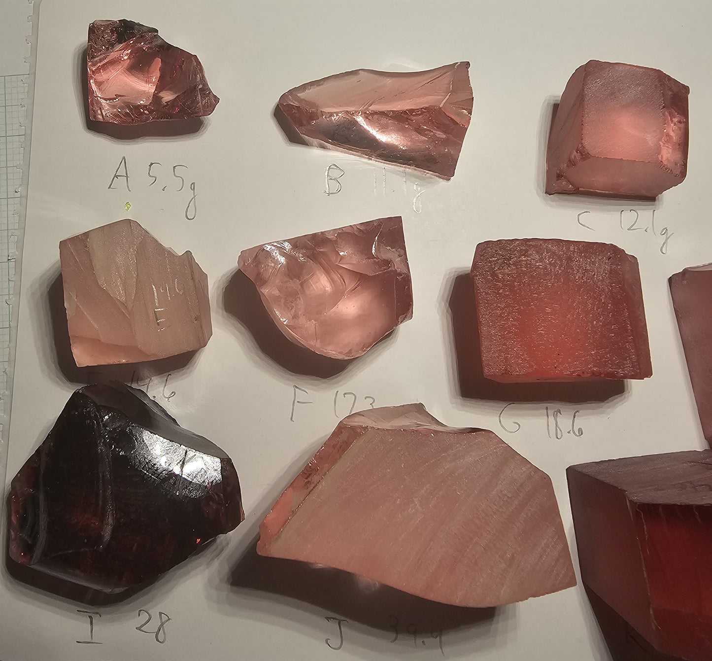Titanium Laser Sapphire Facet Rough Lab Created Crystals