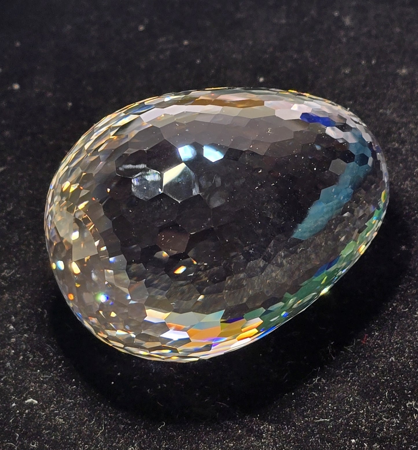 Lab Sapphire Egg, Giant Faceted Gem Egg