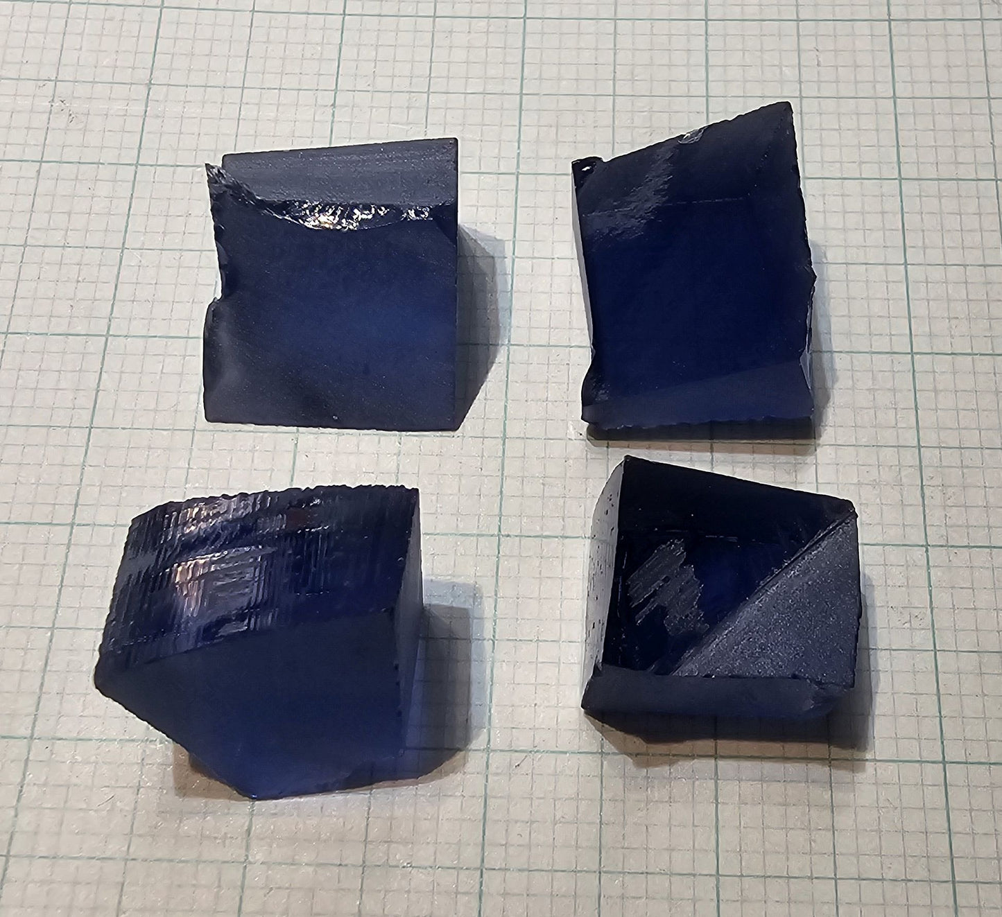 Blue Sapphire Rough, Czochralski Grown Sapphire Crystals