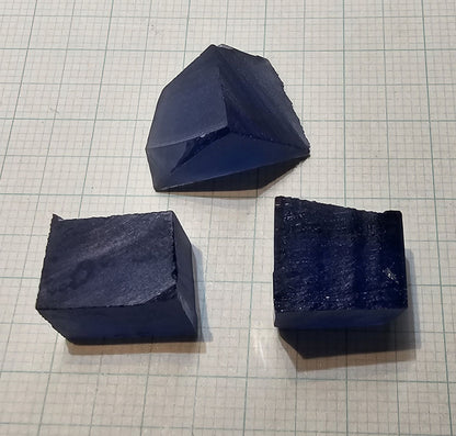 Blue Sapphire Rough, Czochralski Grown Sapphire Crystals