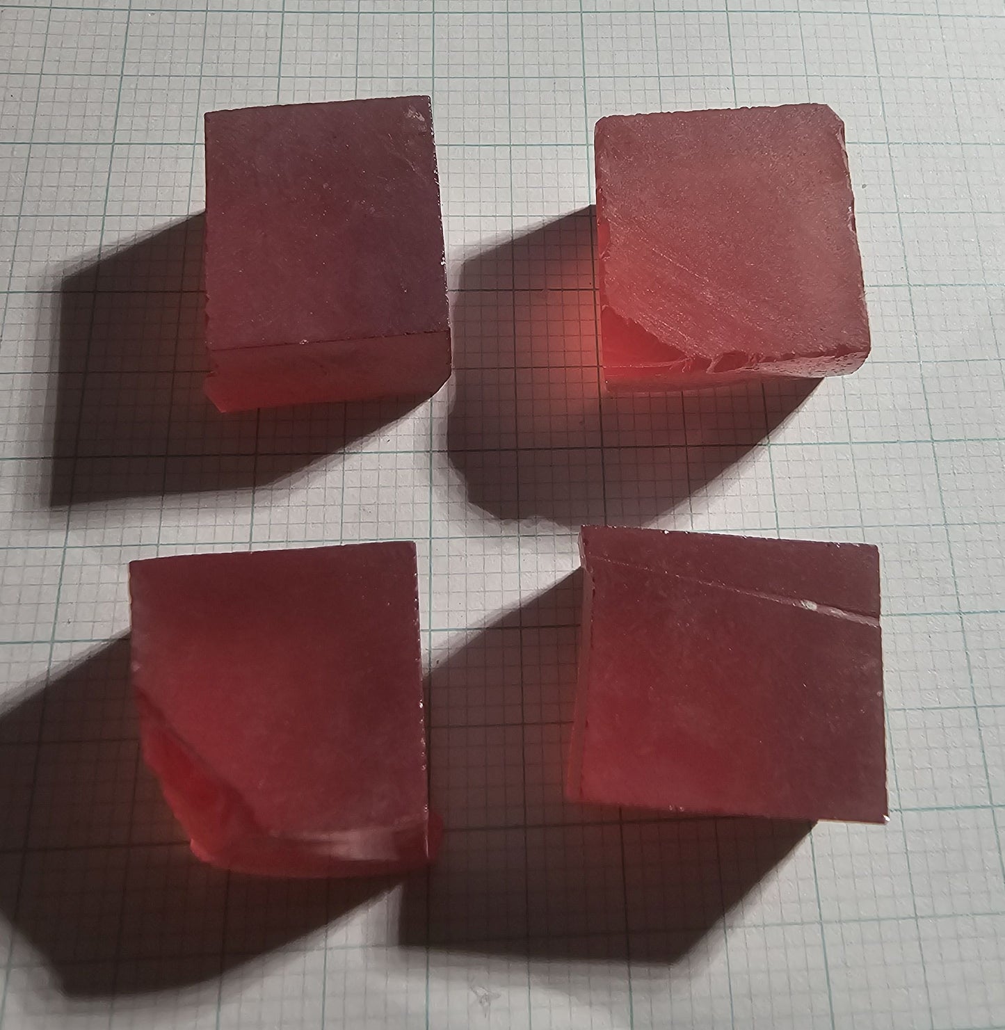 Deep Color Titanium Laser Sapphire Facet Rough Lab Created Crystals, Padparadscha