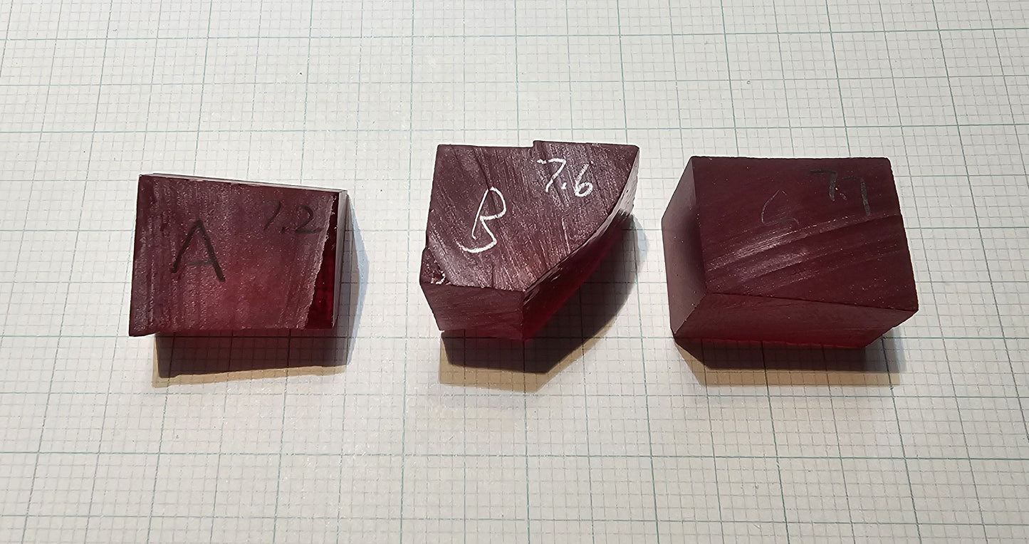 Red Ruby Facet Rough Czochralski Lab Created Crystals