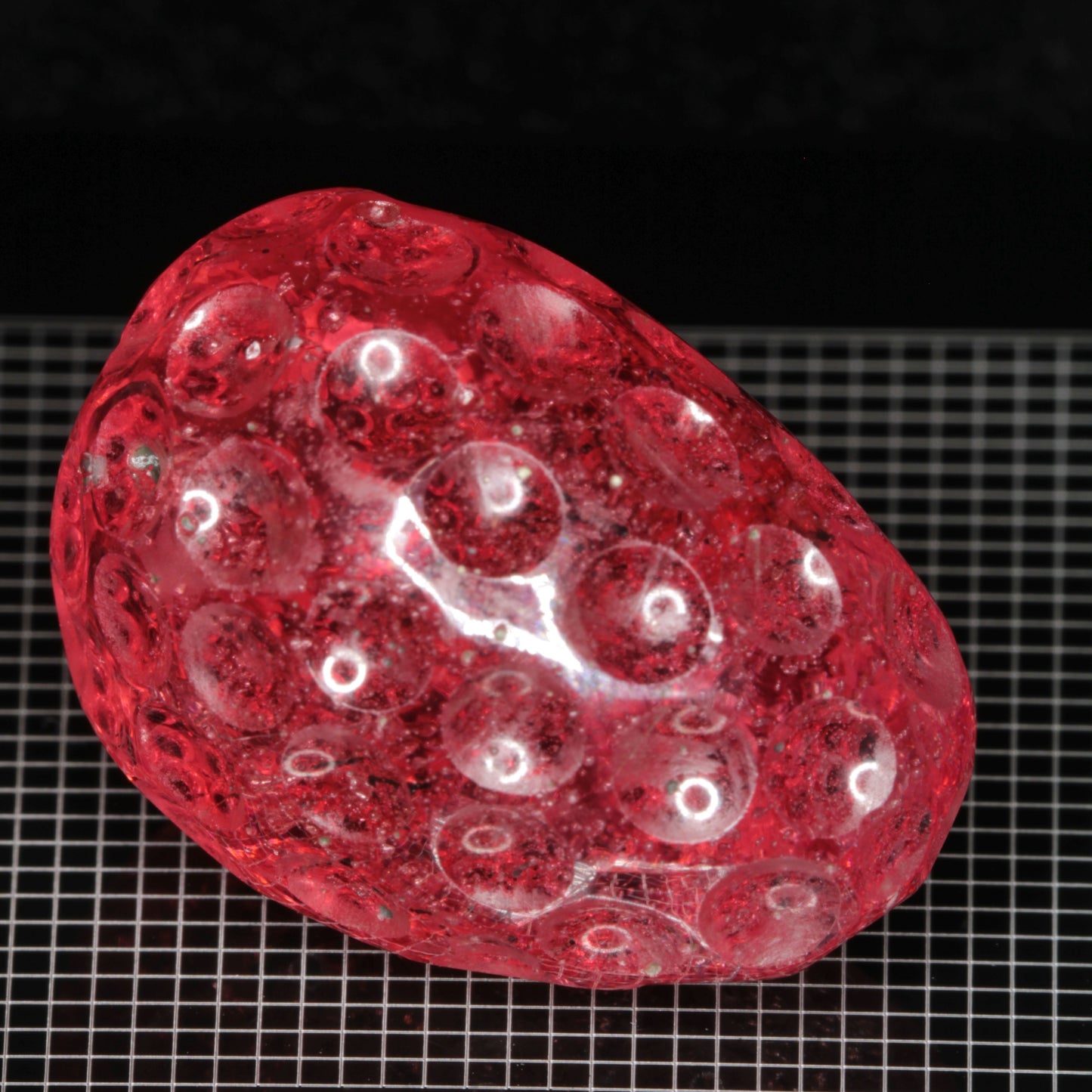 Strawberry Carved Laser Sapphire, Titanium Strawberry Sapphire