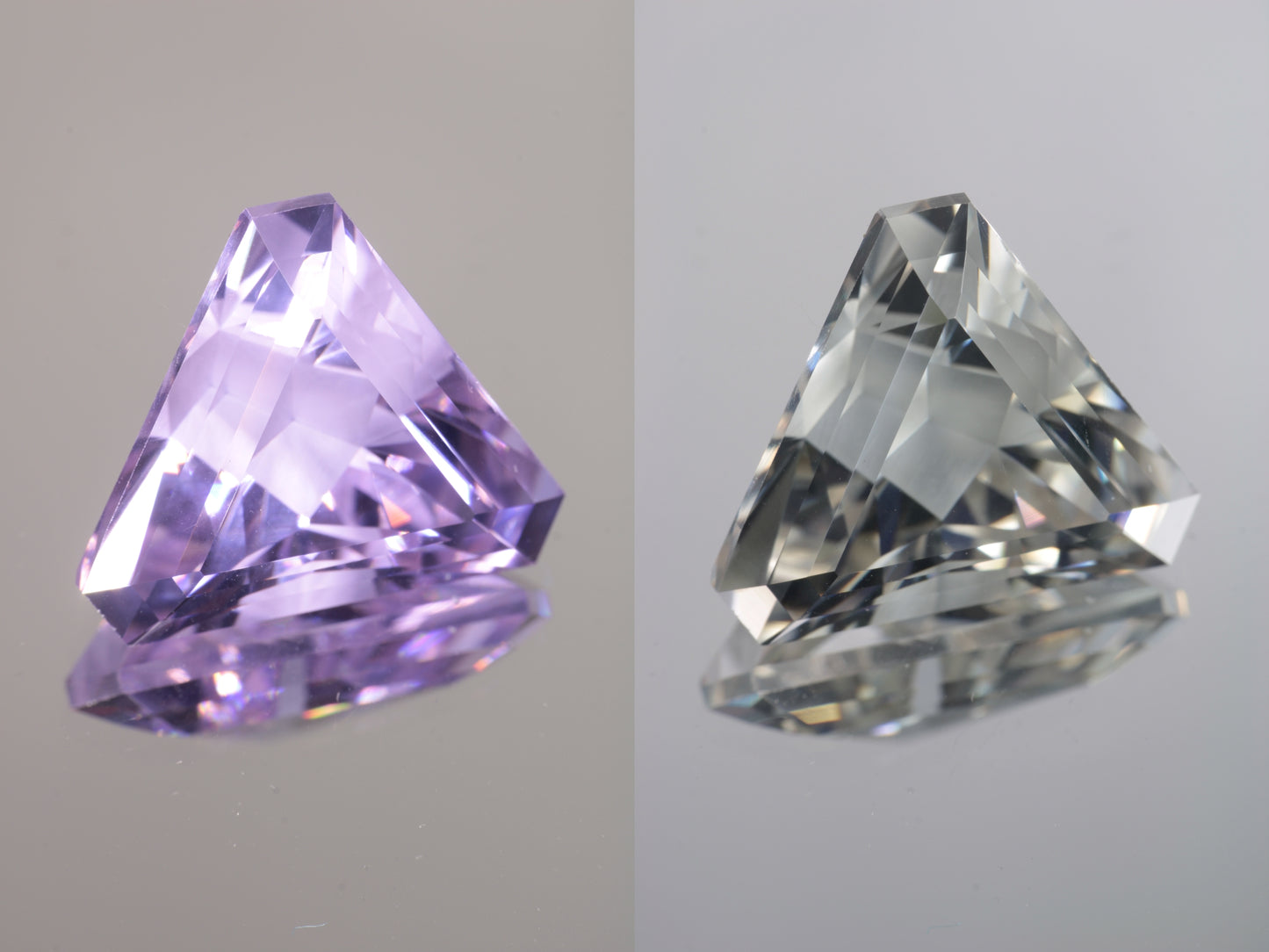 Lab Perovskite Cut Gems, Pink to Orange Red Laser YAP