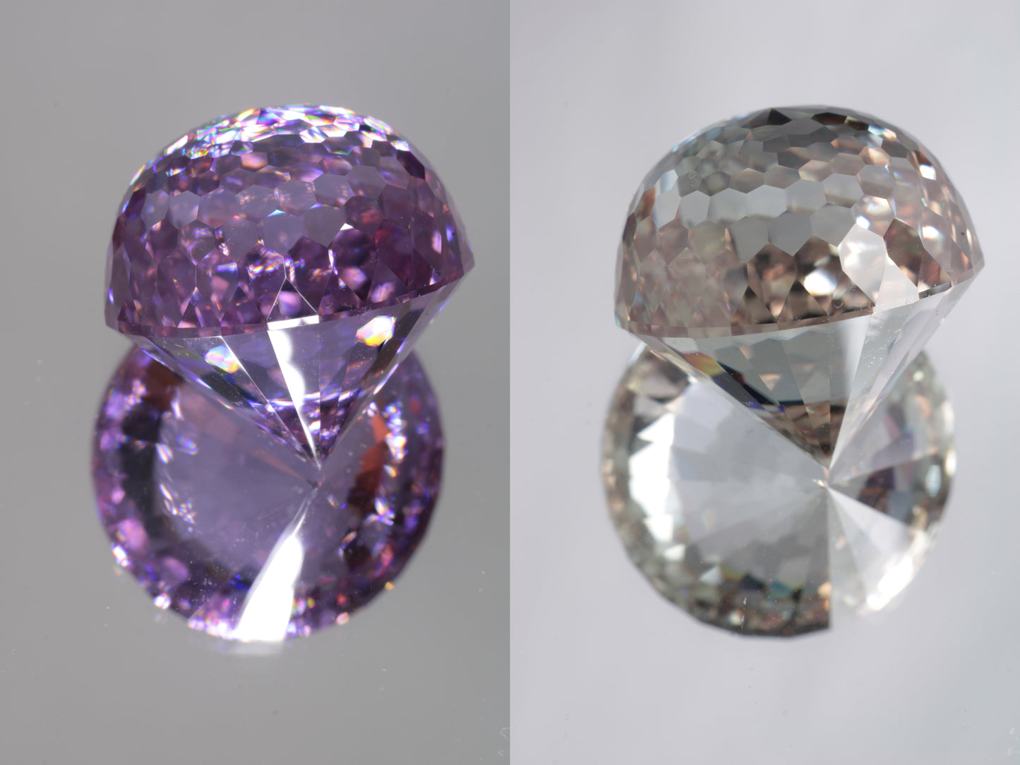 Lab Perovskite Cut Gems, Pink to Orange Red Laser YAP