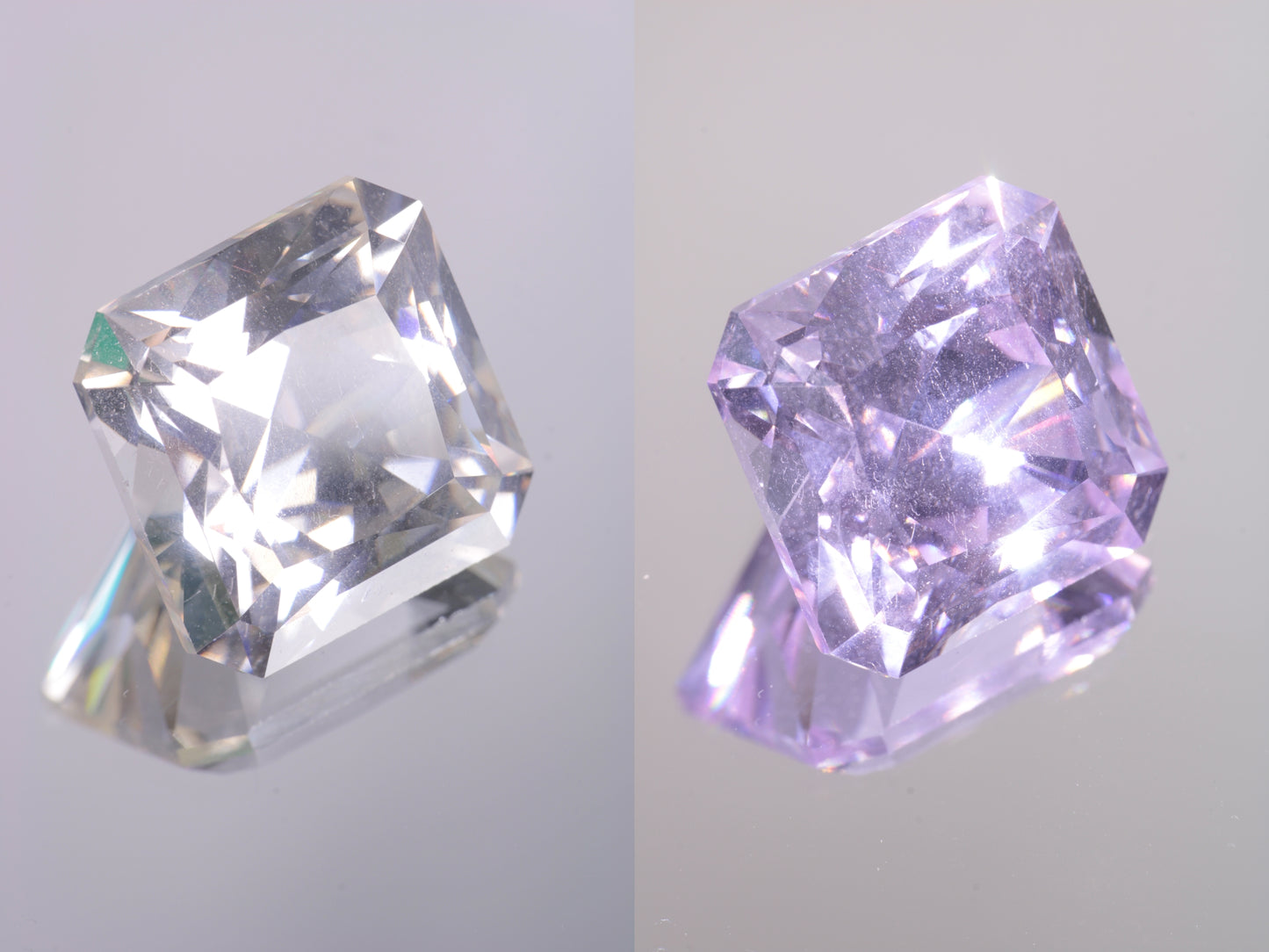 Lab Perovskite Cut Gems, Pink to Orange Red Laser YAP