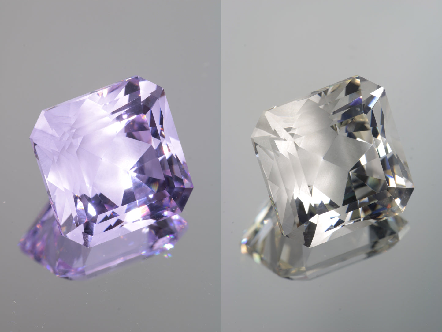 Lab Perovskite Cut Gems, Pink to Orange Red Laser YAP
