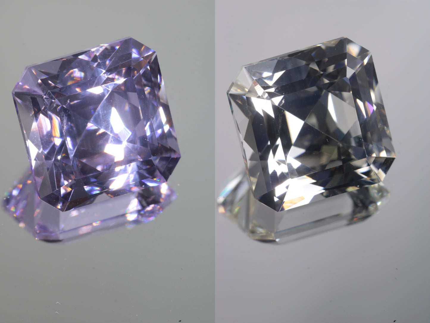 Lab Perovskite Cut Gems, Pink to Orange Red Laser YAP