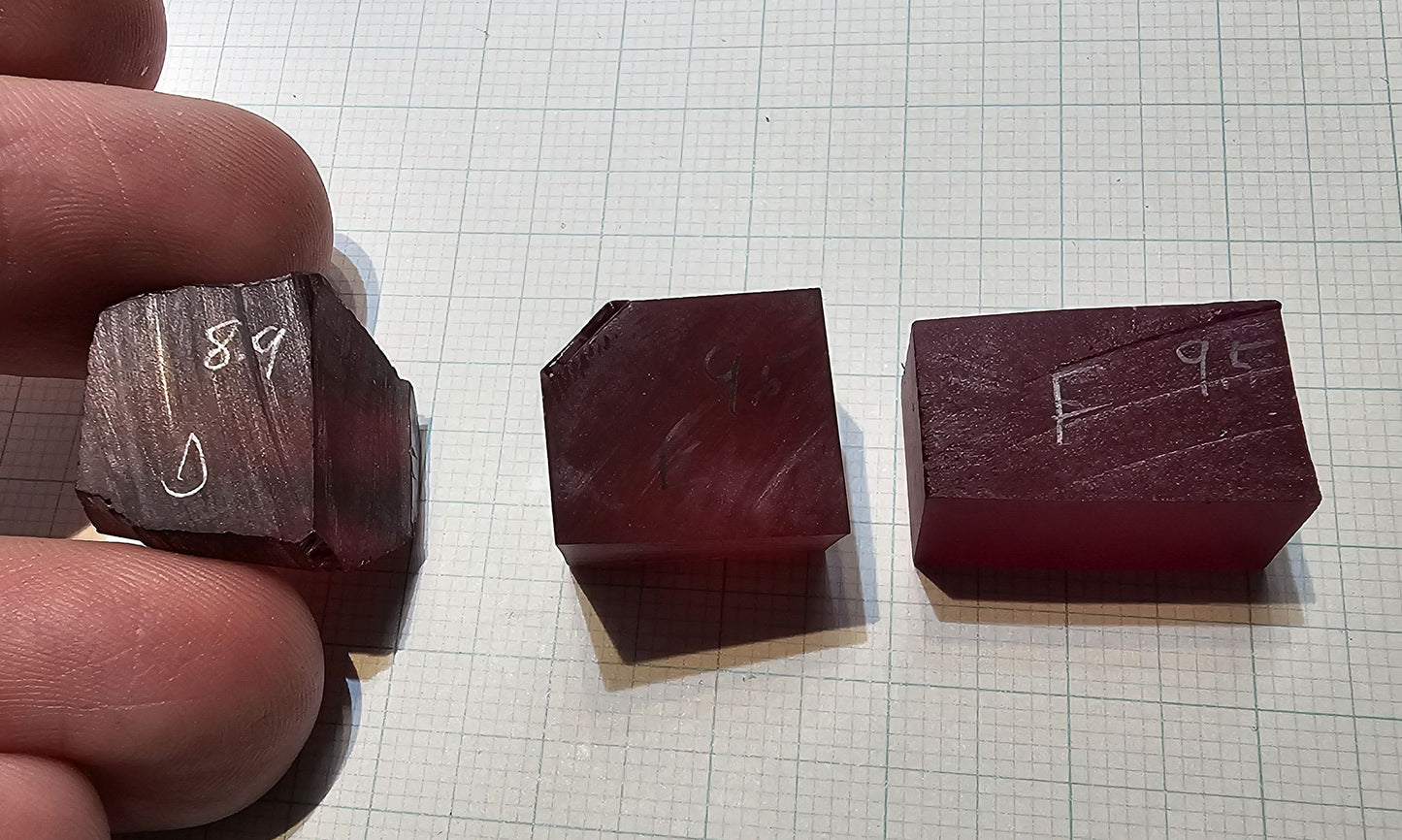 Red Ruby Facet Rough Czochralski Lab Created Crystals