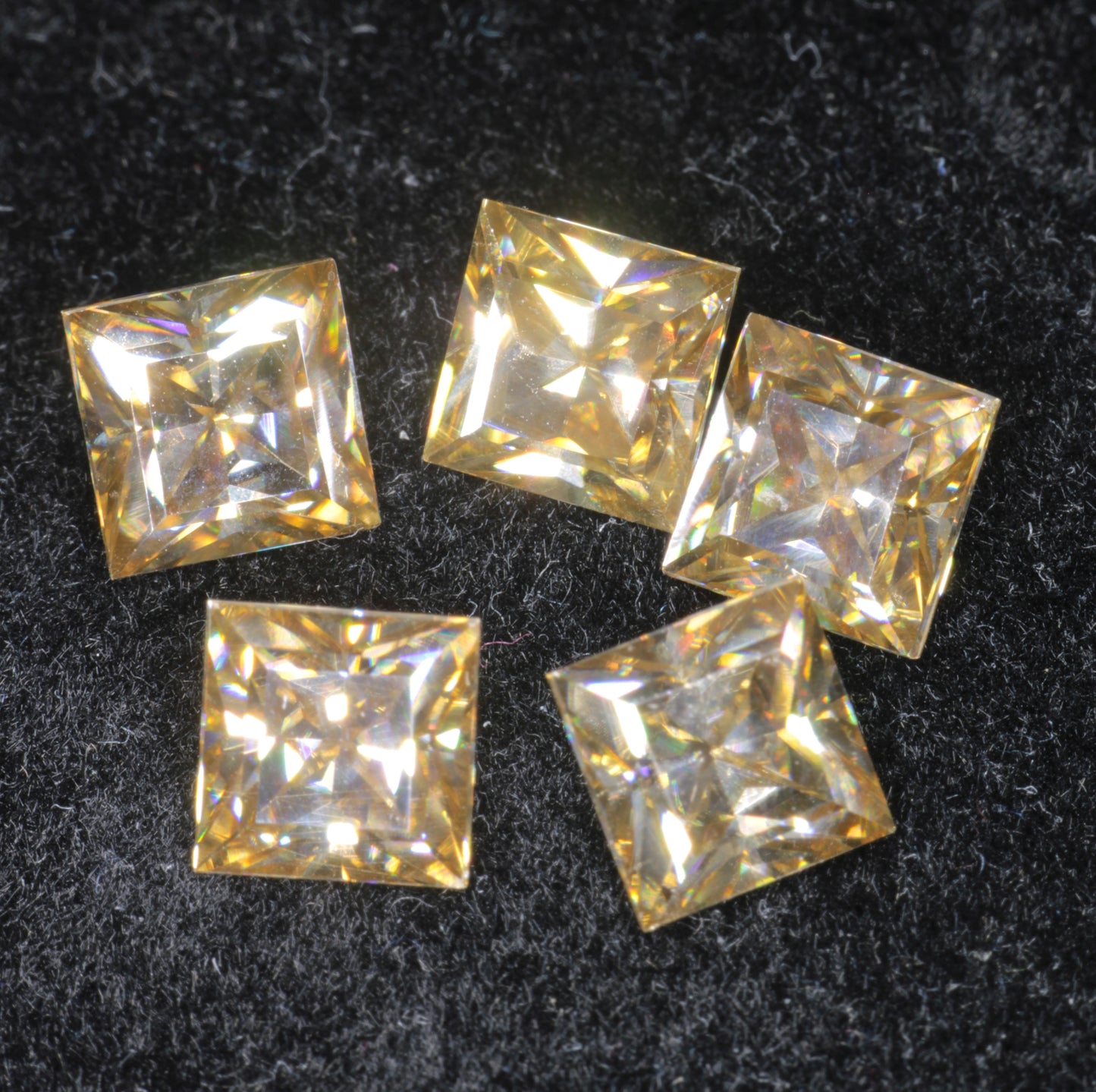 Smoky Moissanite, Loose Golden Grey Moissanite Gems