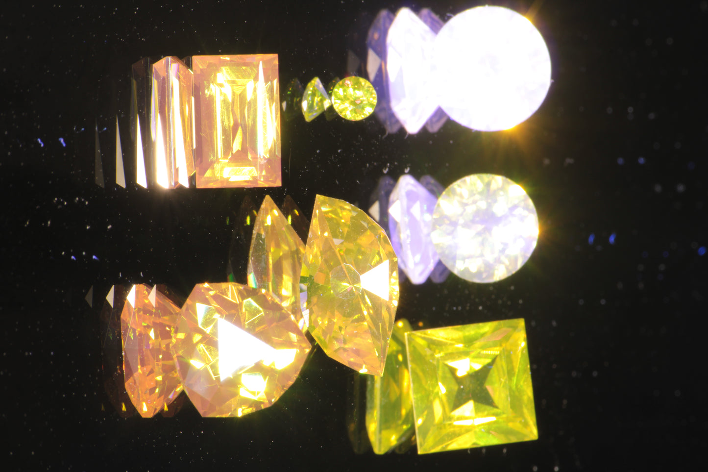 Golden Laser Garnet Faceted Stones, Nd+Ce YAG