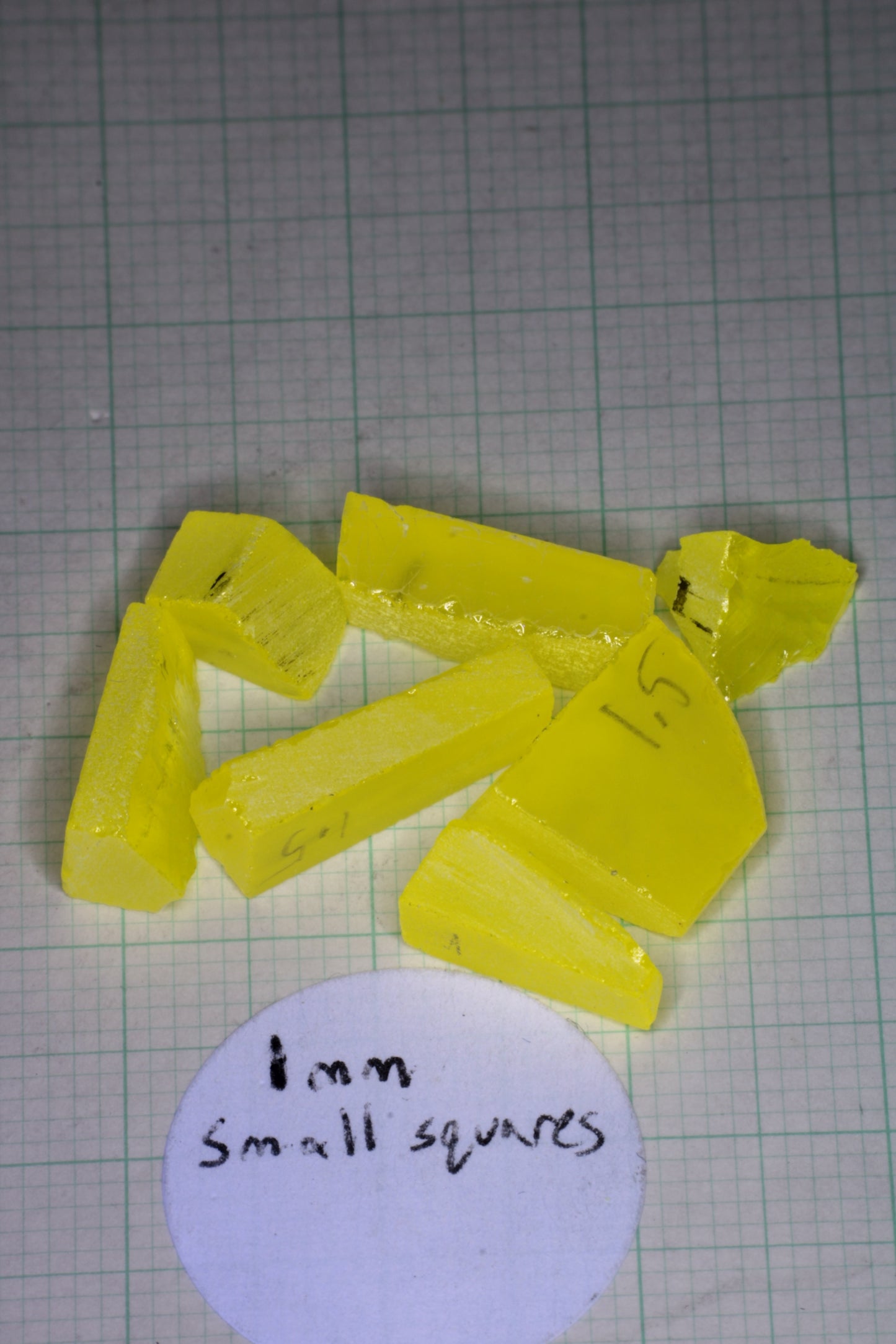 GAGG Lumogarnet Facet Rough Neon Yellow (Day Glow Fluorescence, Slight Phosphorescence)