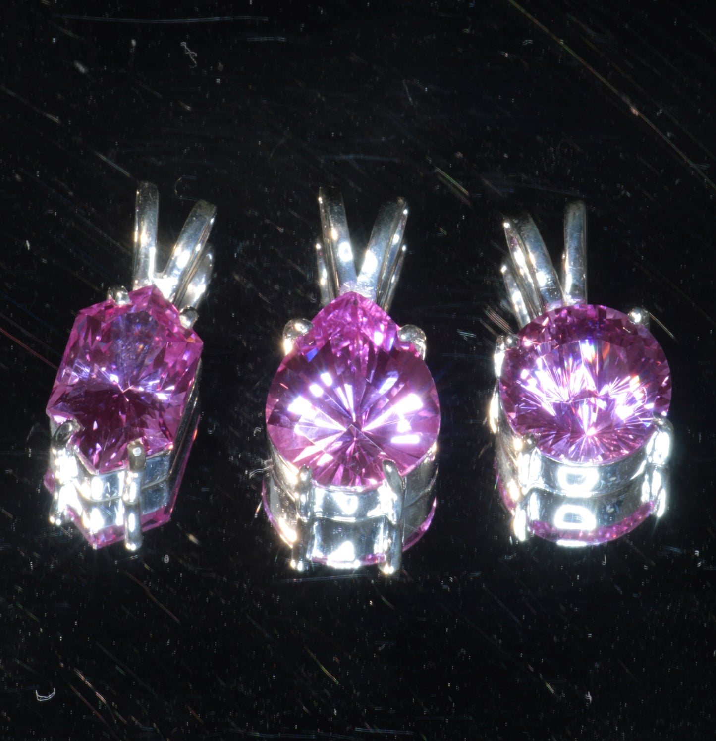SDI/'Star Wars' Laser Ruby Pendants with F35 Sapphire Accents in Sterling Silver