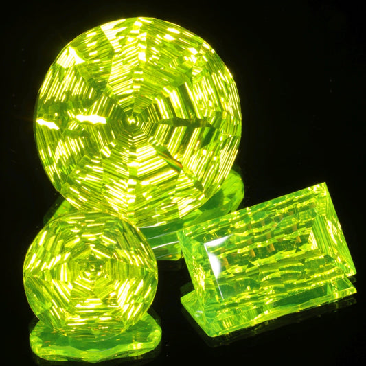 Fantasy Cut LuAG Gems, Green Lumogarnet