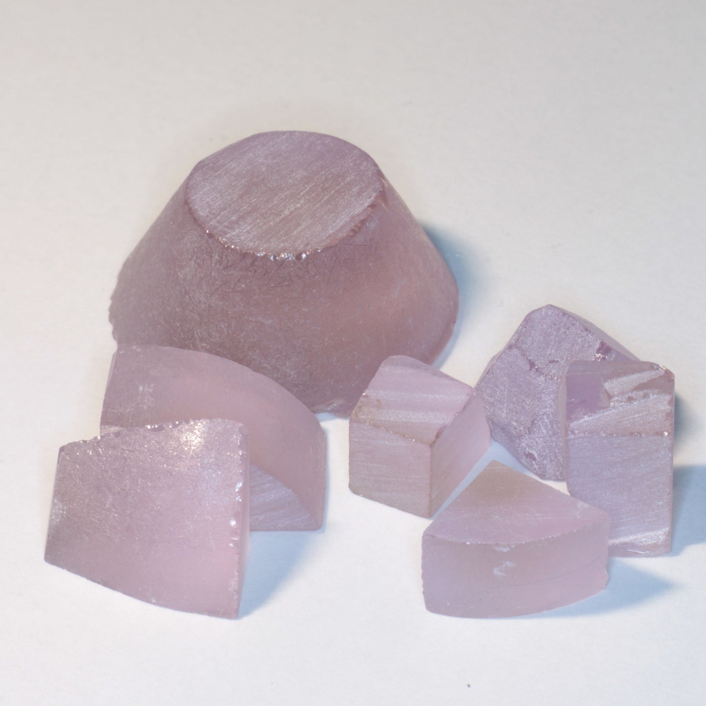 Pink Laser Garnet Facet Rough, Nd+Ce YAG
