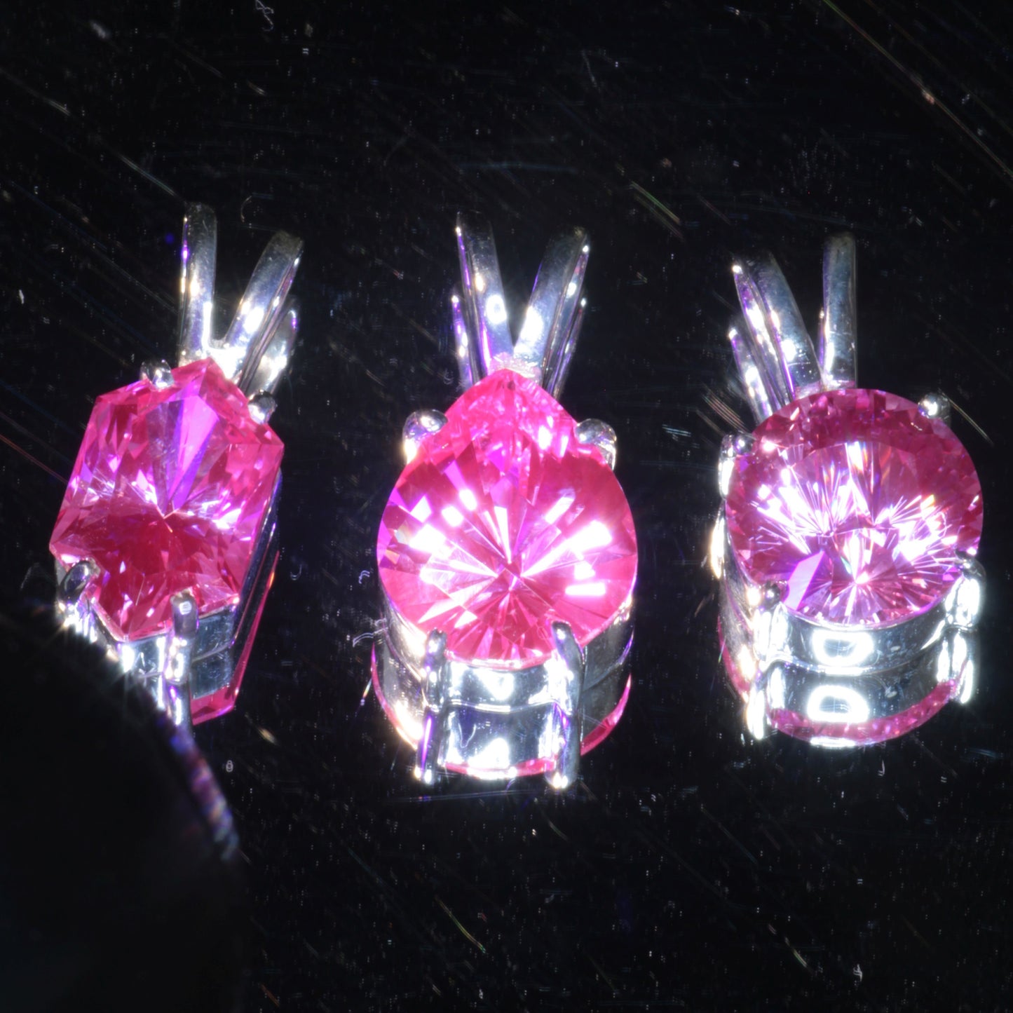 SDI/'Star Wars' Laser Ruby Pendants with F35 Sapphire Accents in Sterling Silver