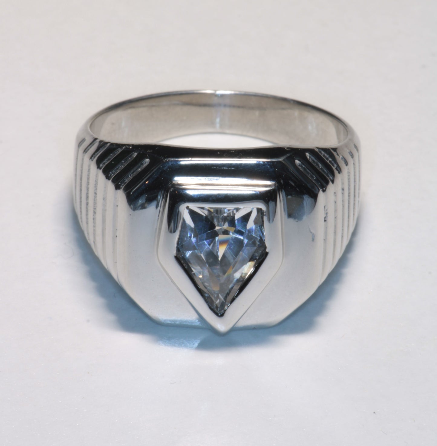 EOTS Cut F-35 Window Sapphire Rings in Sterling Silver (F35 Gem)