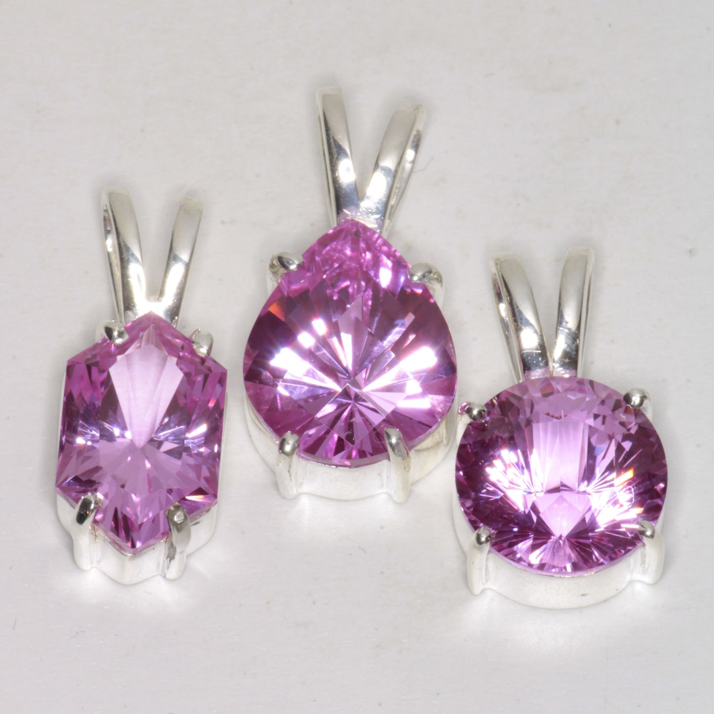 SDI/'Star Wars' Laser Ruby Pendants with F35 Sapphire Accents in Sterling Silver