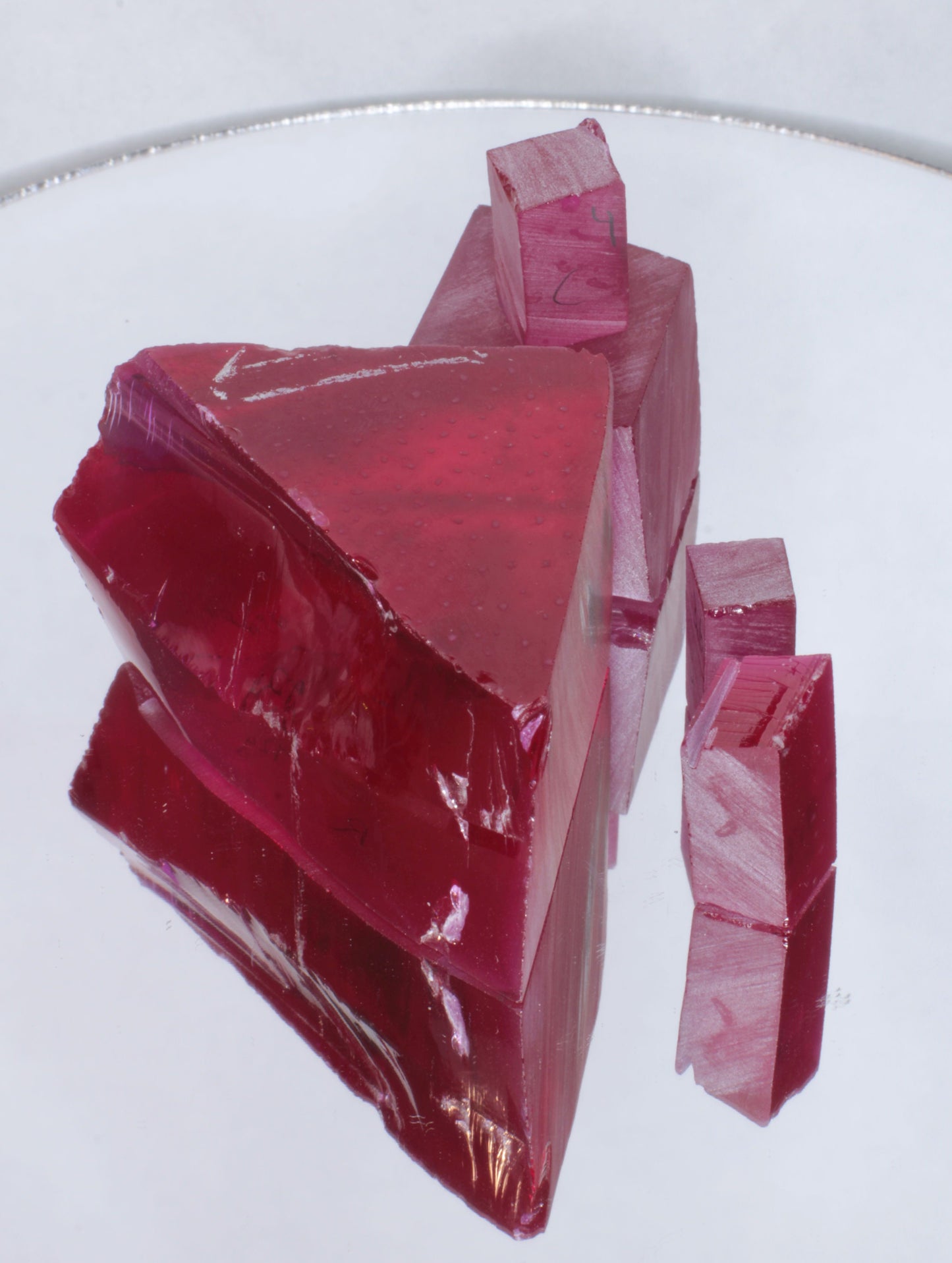 Laser Ruby Facet Rough Lab Created Crystals