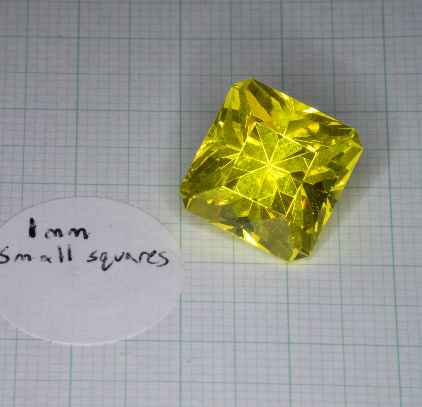 GAGG Lumogarnet Loose Faceted Stones, Dayglow Fluorescence (slight phosphorescence)
