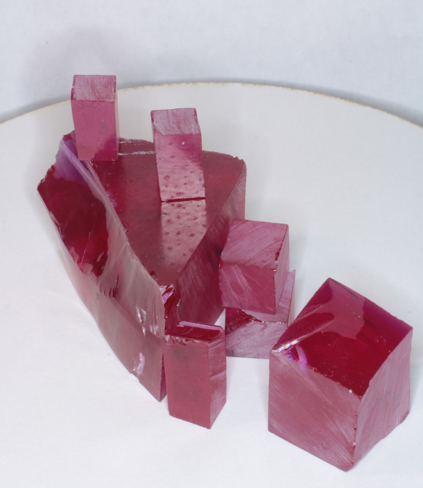 Laser Ruby Facet Rough Lab Created Crystals