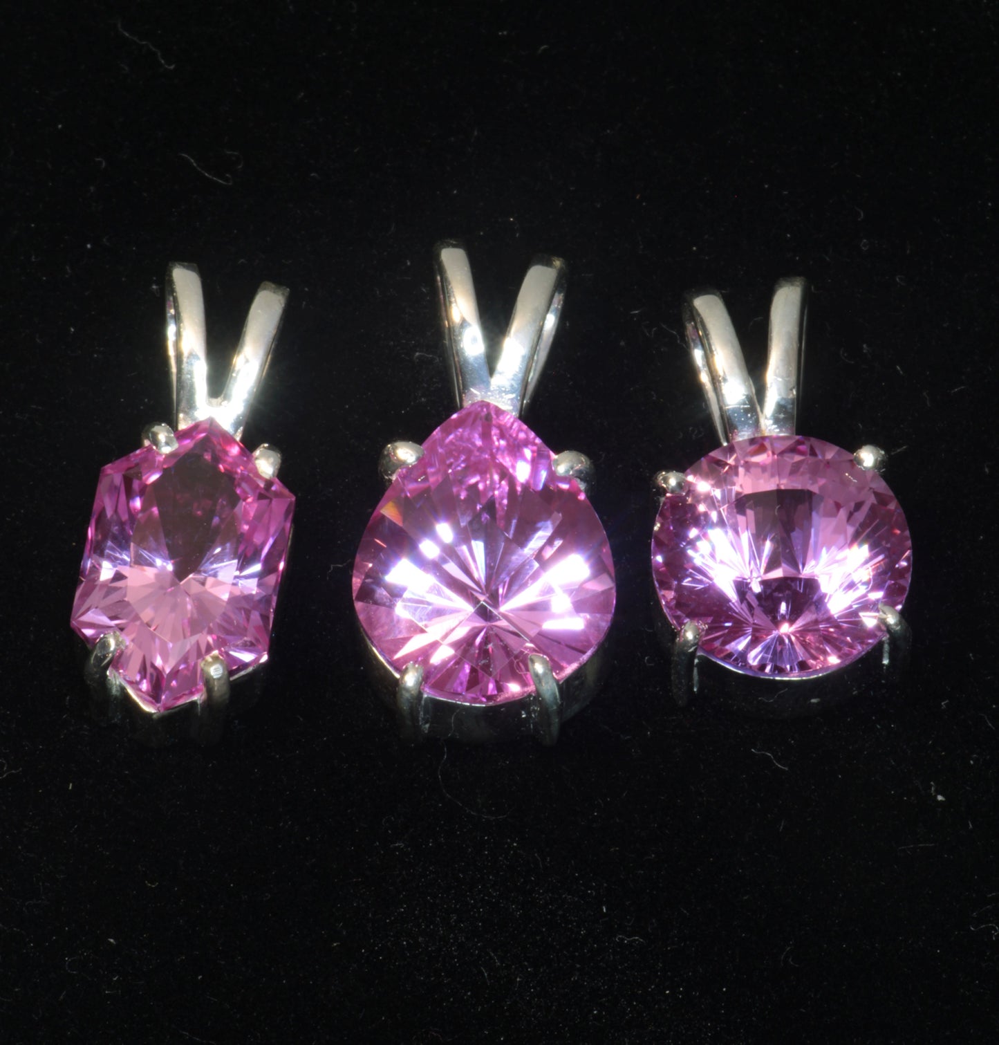 SDI/'Star Wars' Laser Ruby Pendants with F35 Sapphire Accents in Sterling Silver