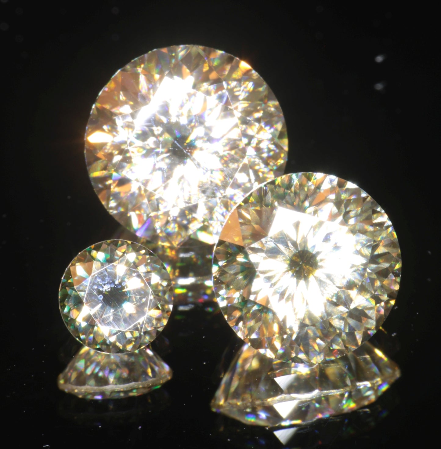 Moissanite Eyes, Loose Round Cut Bicolor Moissanites