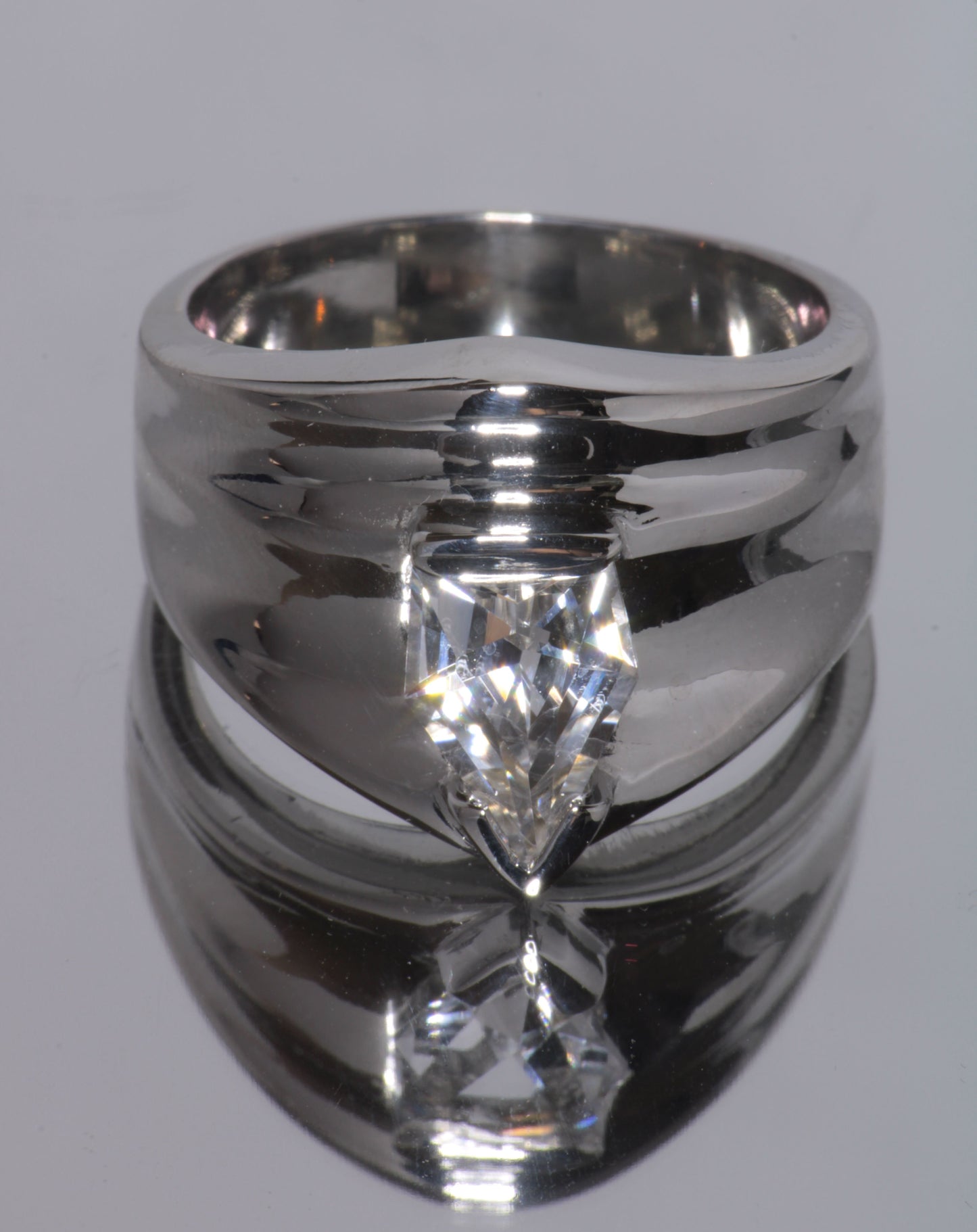 EOTS Cut F-35 Window Sapphire Rings in Sterling Silver (F35 Gem)