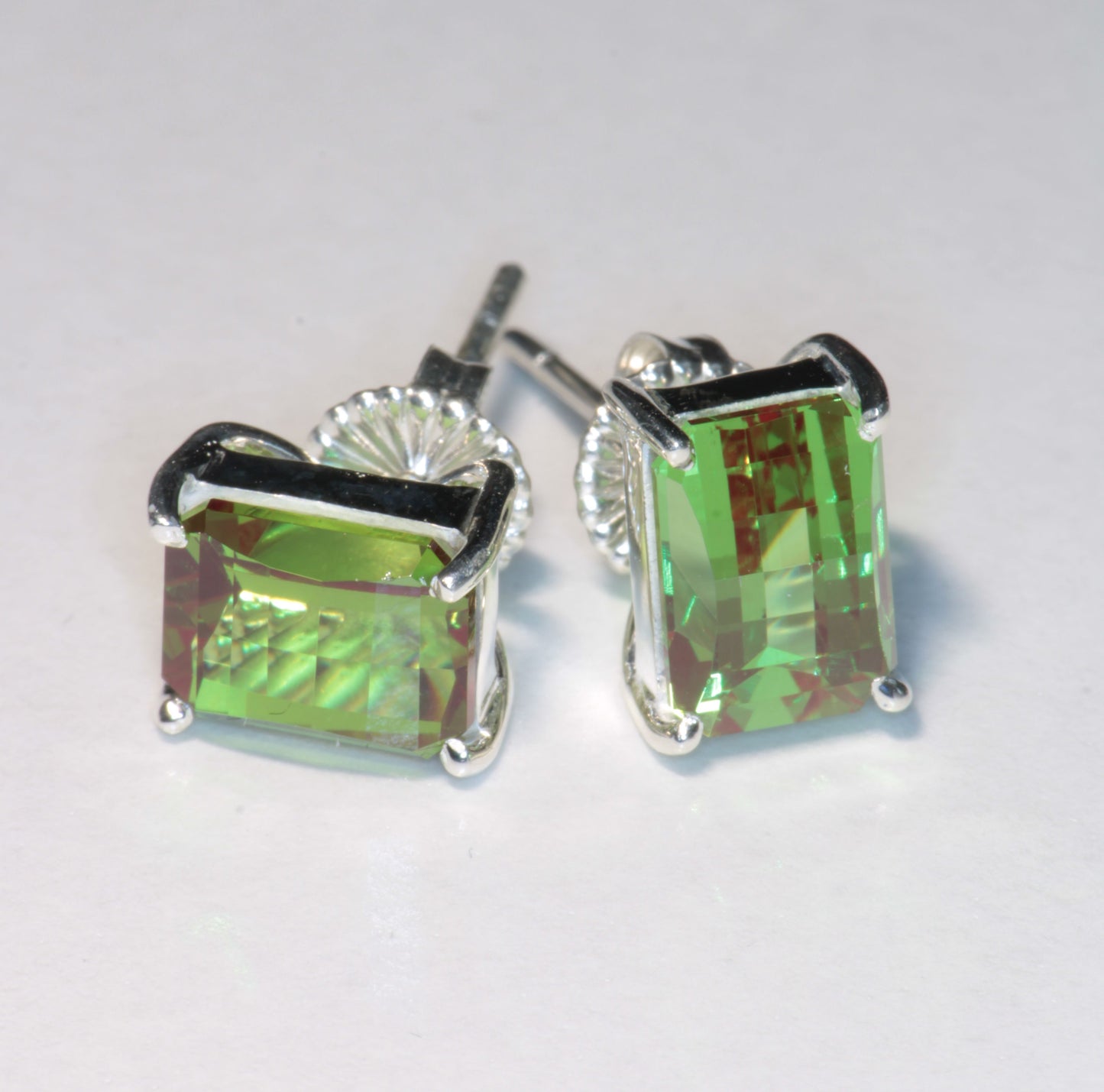 Christmas Garnet Earrings with Fancy Cuts (Pixel and Long Hexagon)