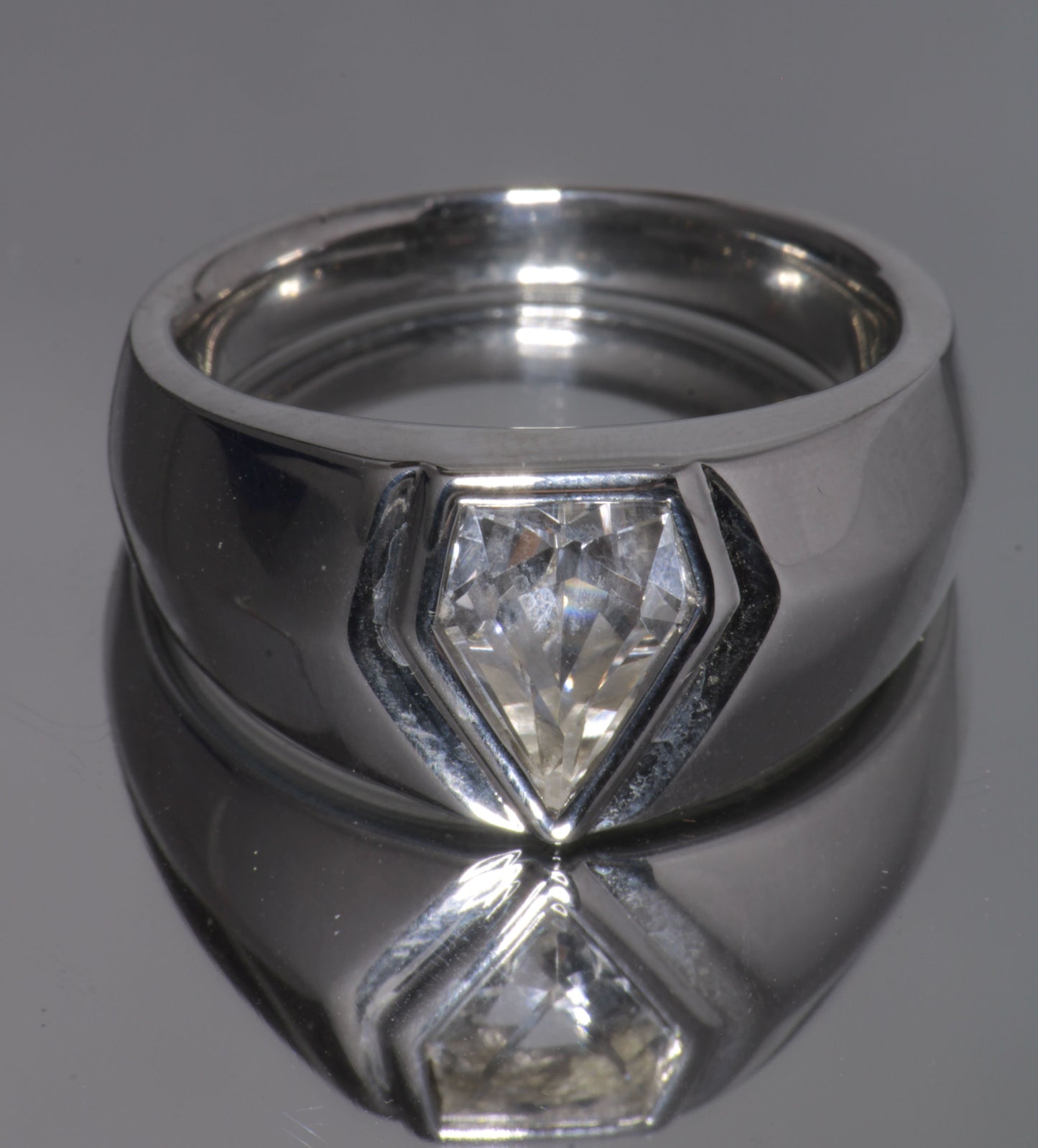 EOTS Cut F-35 Window Sapphire Rings in Sterling Silver (F35 Gem)