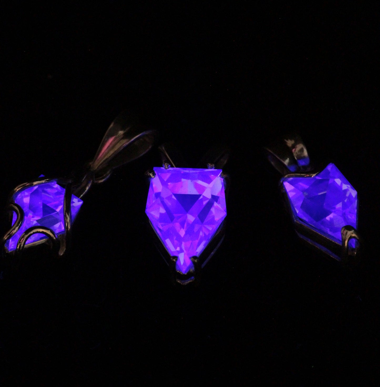 F-35 Fighter Jet Window Sapphire Pendants in Sterling with Custom Sensor Cut (F35 Gem)