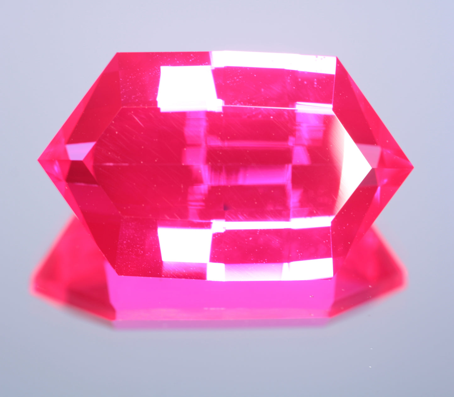 Fancy Pixel Cut Rupee in Lab Ruby 25.3ct