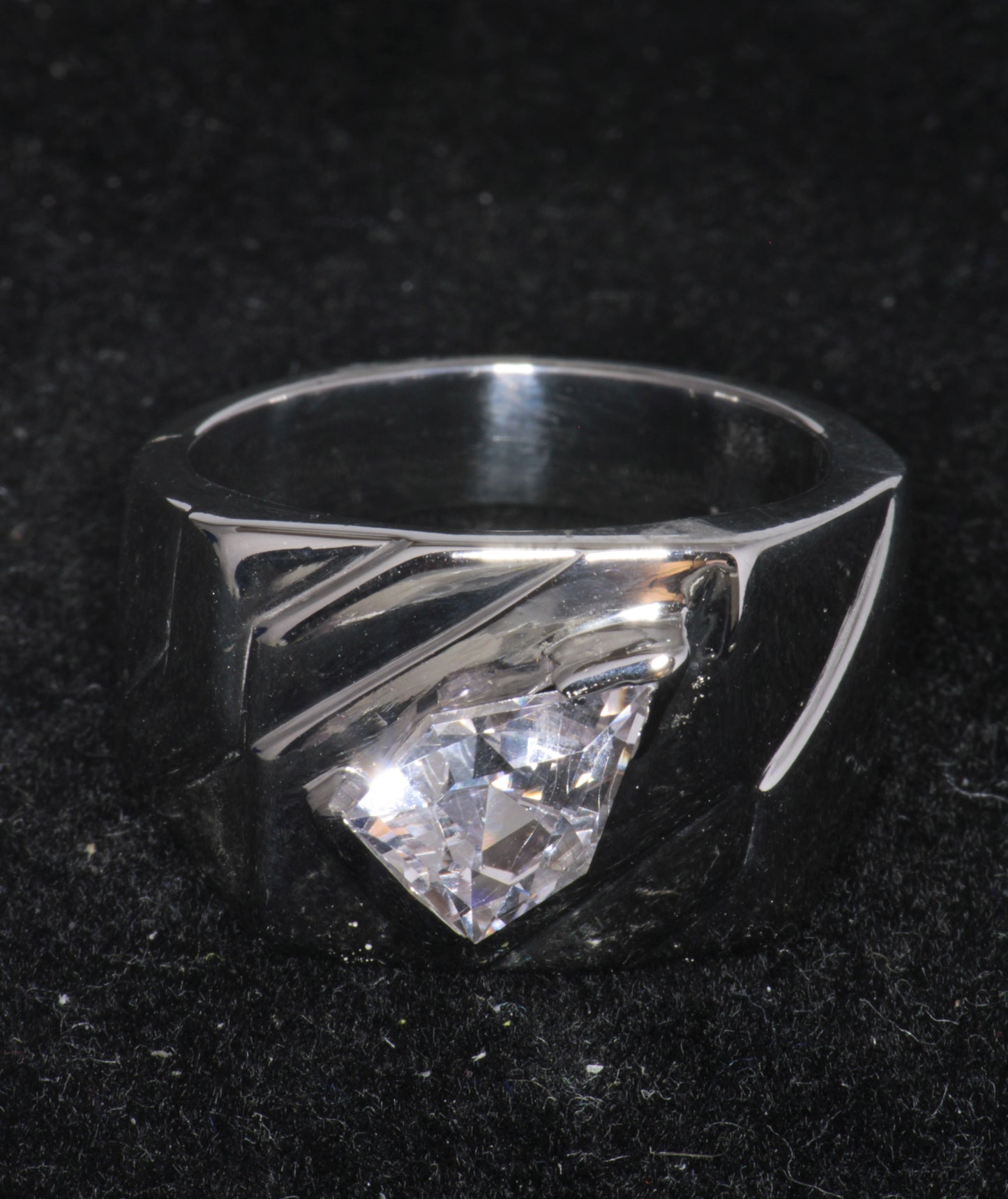EOTS Cut F-35 Window Sapphire Rings in Sterling Silver (F35 Gem)
