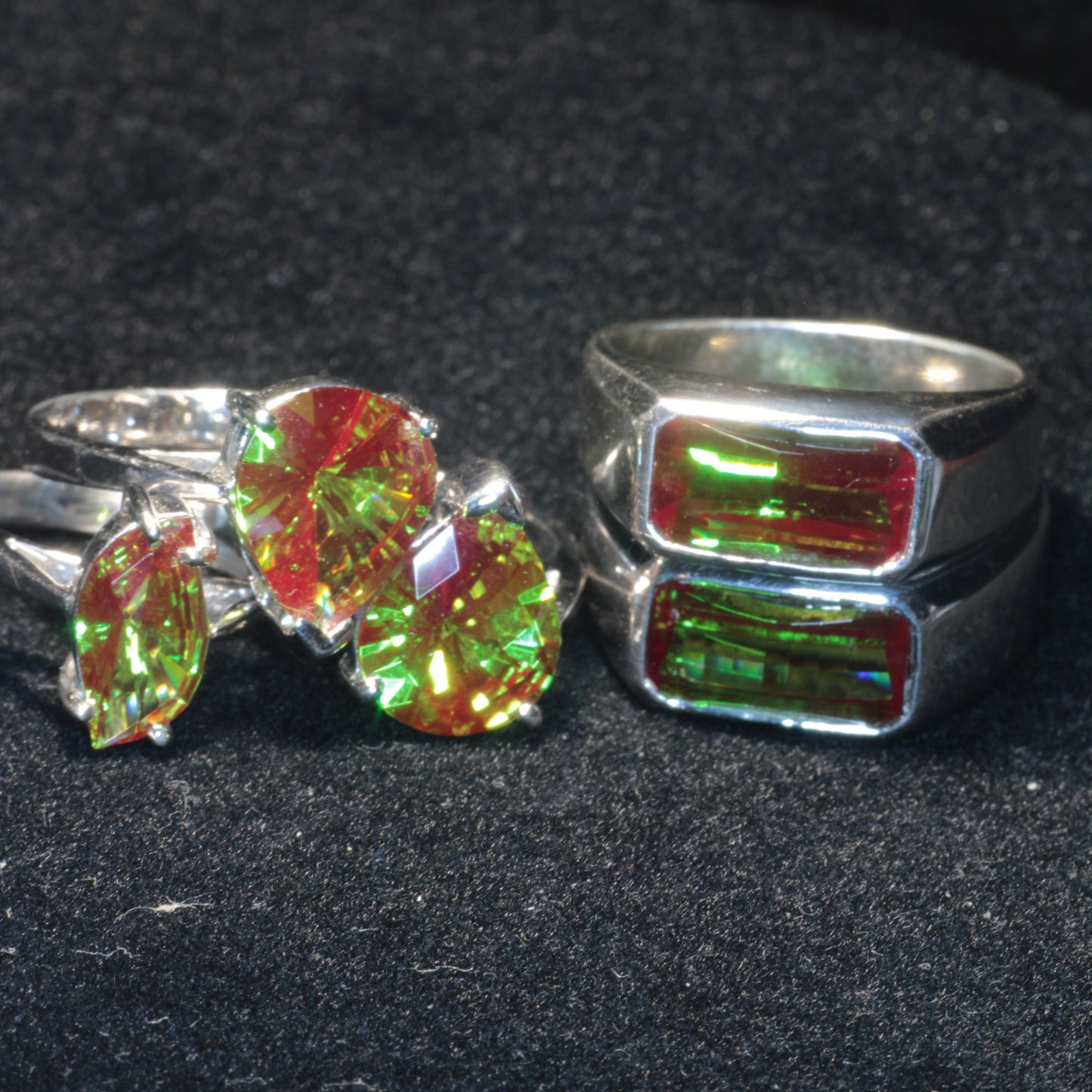 Christmas Garnet Jewelry, Earrings Pendants and Rings