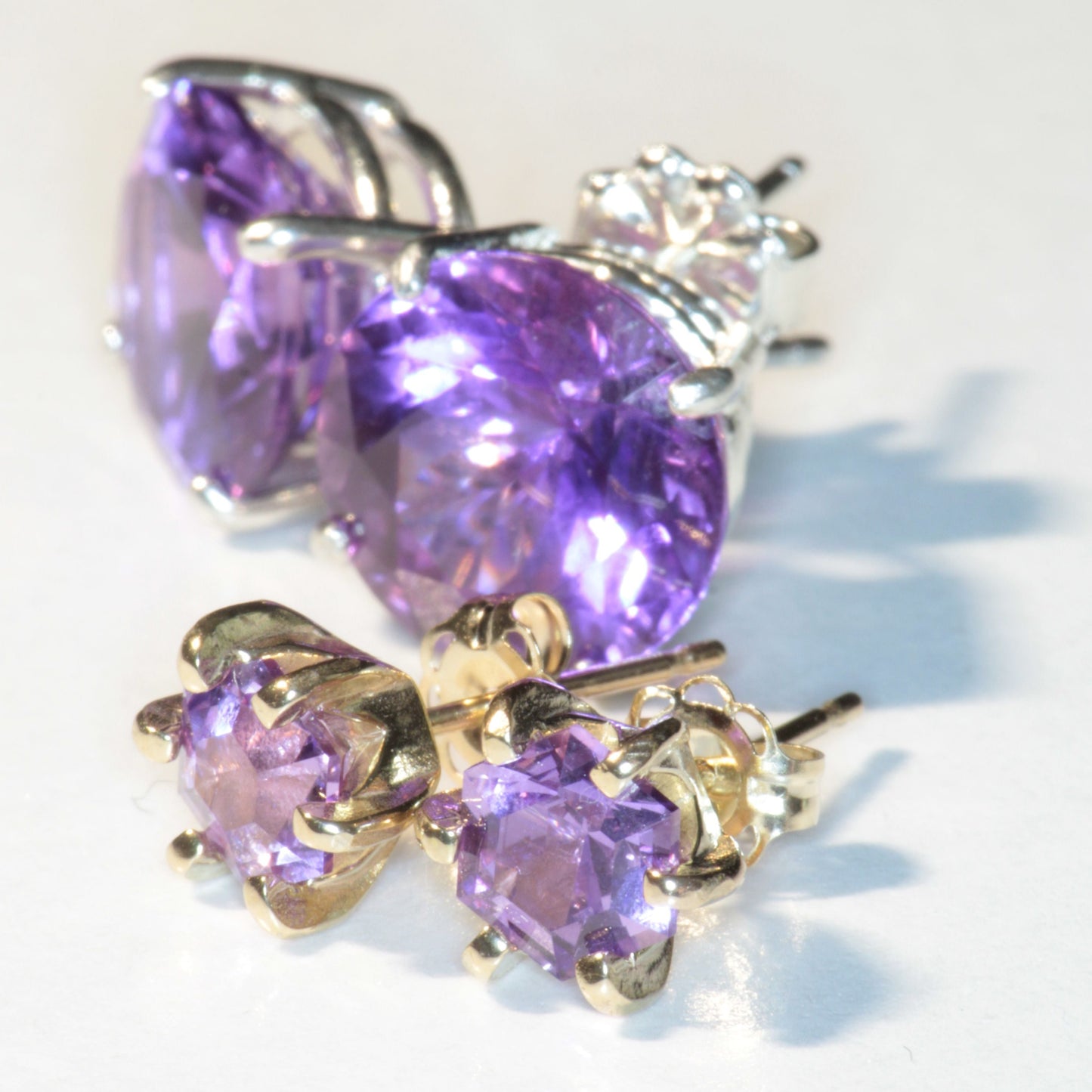 Purple Sapphire Jewelry, Earrings Pendants and Rings, Czochralski Pulled